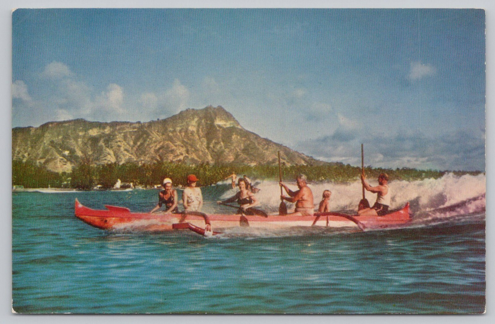 Postcard Surf Sport at Waikiki, Outrigger Canoeing, Hawaii Postcard Surf Sport at Waikiki, Outrigger Canoeing, Hawaii