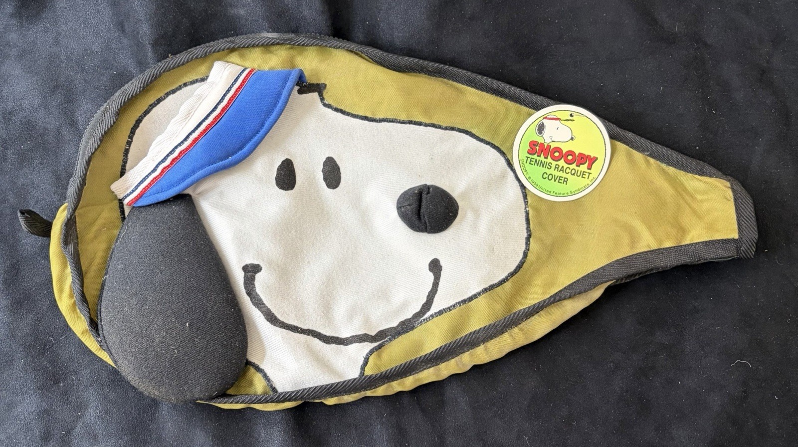Vintage 1958 3D Snoopy Peanuts Tennis Racquet Racquetball Cover