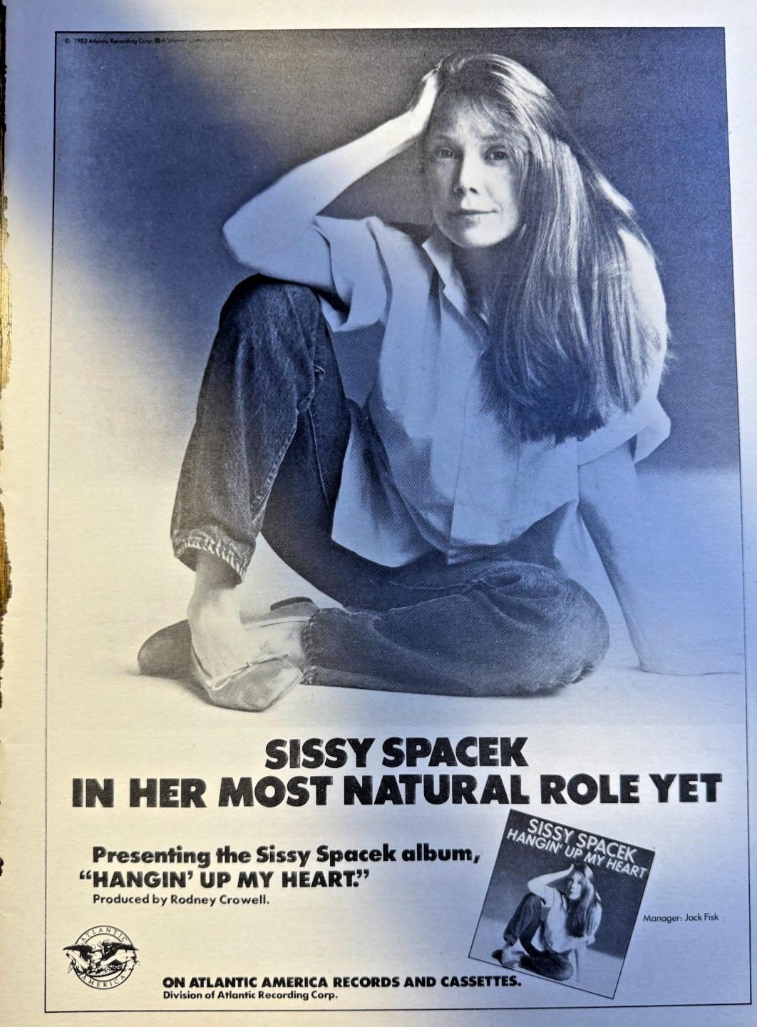 1985 Advertisement Sissy Spacek Album Hangin\' Up My Heart 1985 Advertisement Sissy Spacek Album Hangin\' Up My Heart