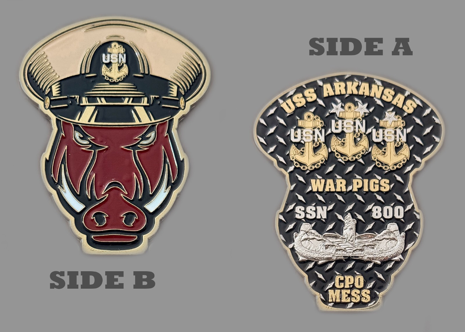 USS Arkansas SSN-800 War Pigs CPO Mess Challenge Coin  1#28