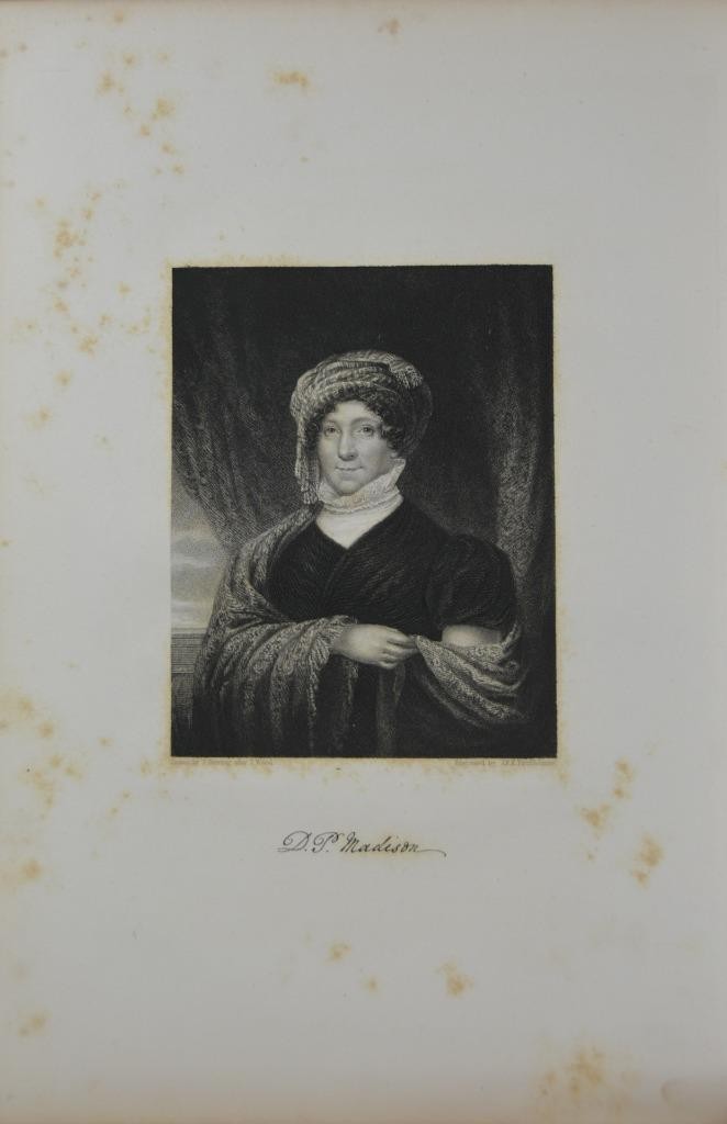 Early United States First Lady Dolly Madison Antique Original 1852 Engraving Early United States First Lady Dolly Madison Antique Original 1852 Engraving