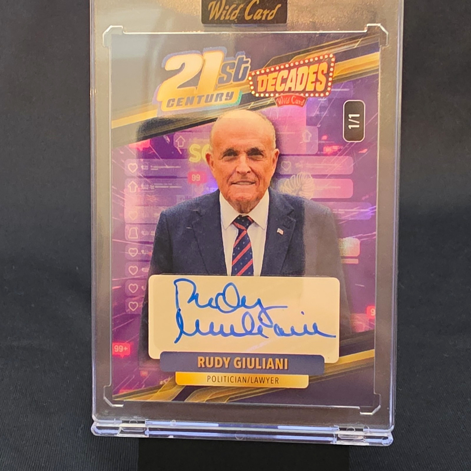 Wild Card 2023 21st Century Decades Rudy Giuliani Autograph 1/1 Card