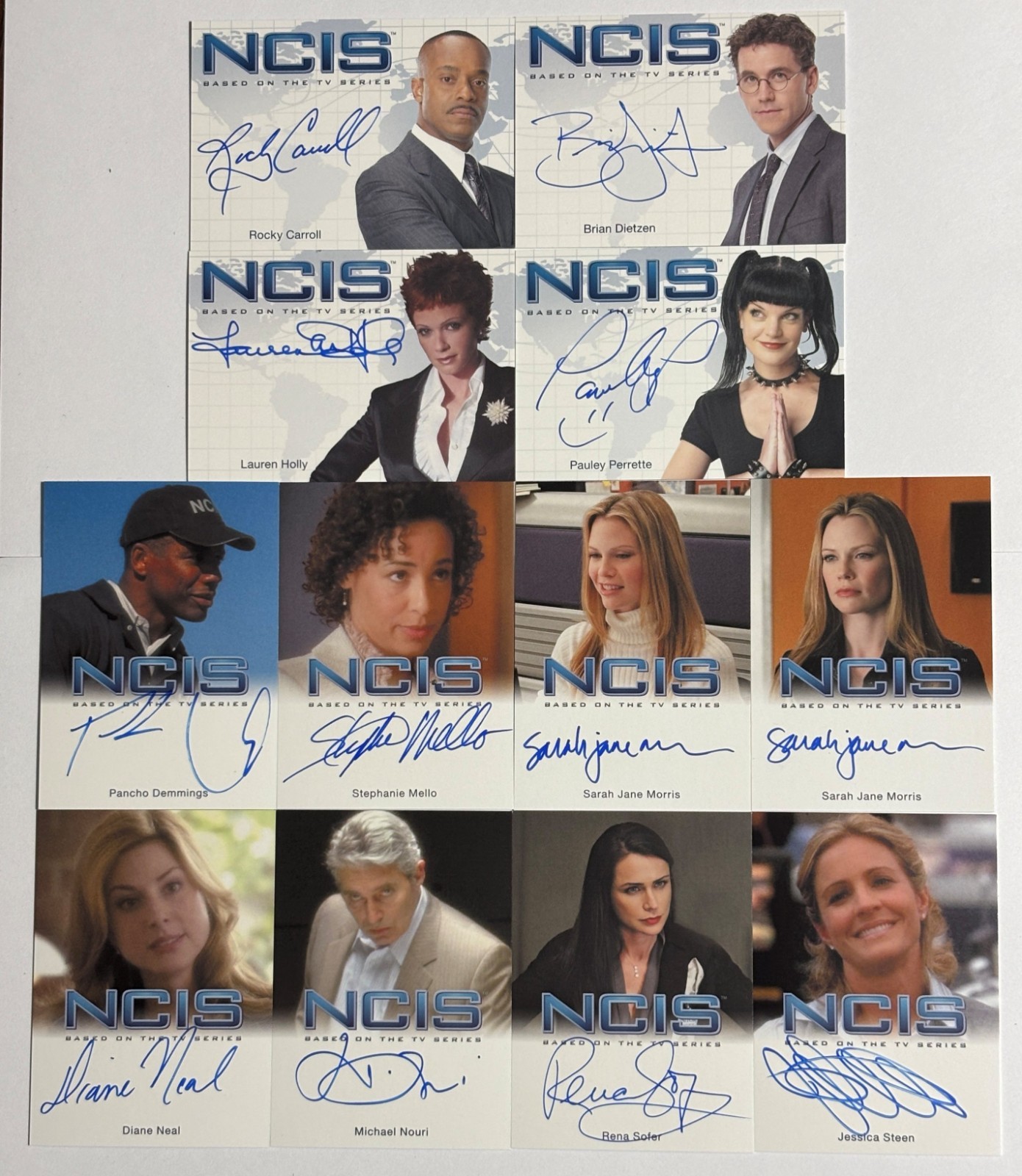 2023 NCIS TV SERIES EXPANSION PACKS COMPLETE AUTOGRAPH 12 CARD MASTER SET