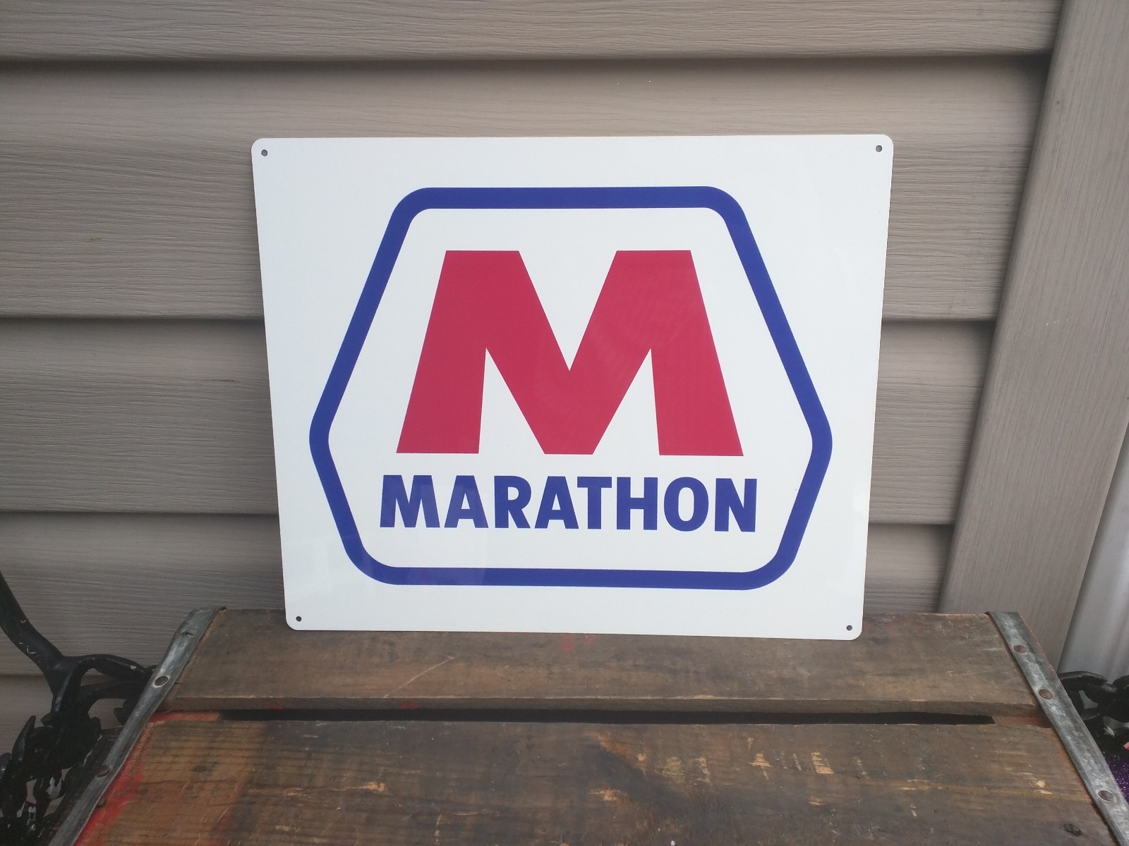 Marathon Metal Sign Gas Station Oil Pump Garage Mechanic Shop Retro 10x12\ Marathon Metal Sign Gas Station Oil Pump Garage Mechanic Shop Retro 10x12\