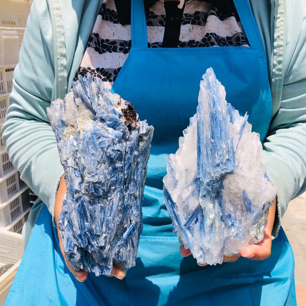 2pcs 6LB Natural Blue Crystal Kyanite Rough Gem mineral Specimen Healing 5992