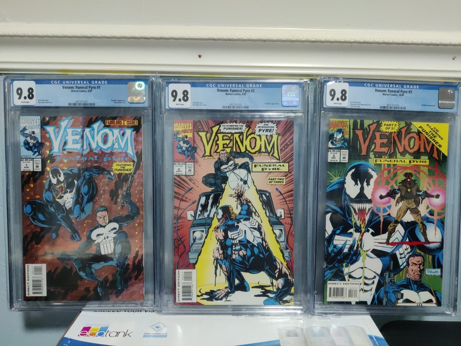 Venom: Funeral Pyre #1-3 1993 White Pages - Complete Set - All CGC 9.8