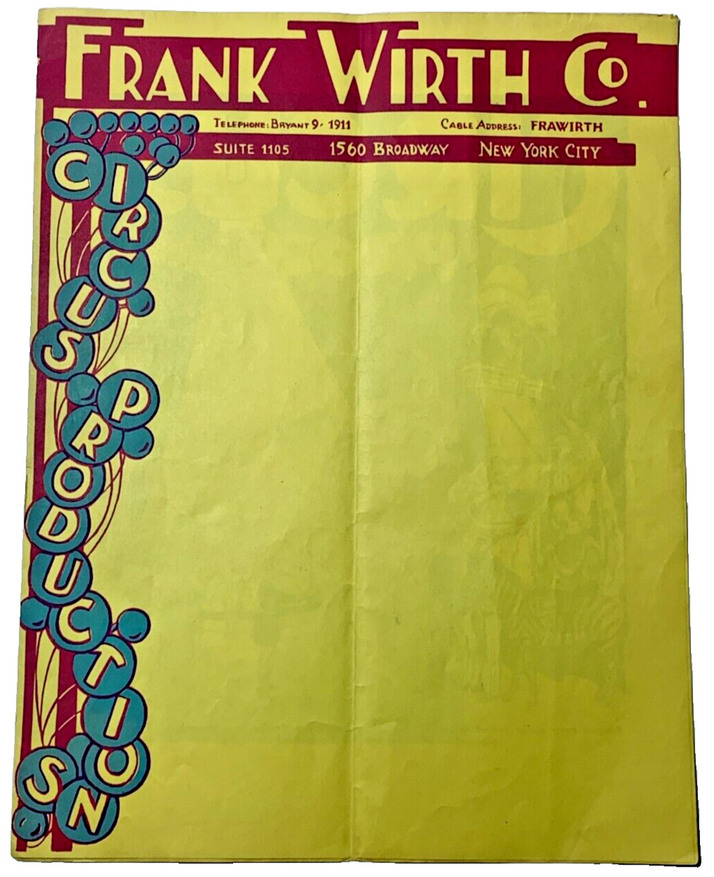 1931 Frank Wirth Co Circus Advertisement Pitch Sheet Booklet Rare Shriners - L2B