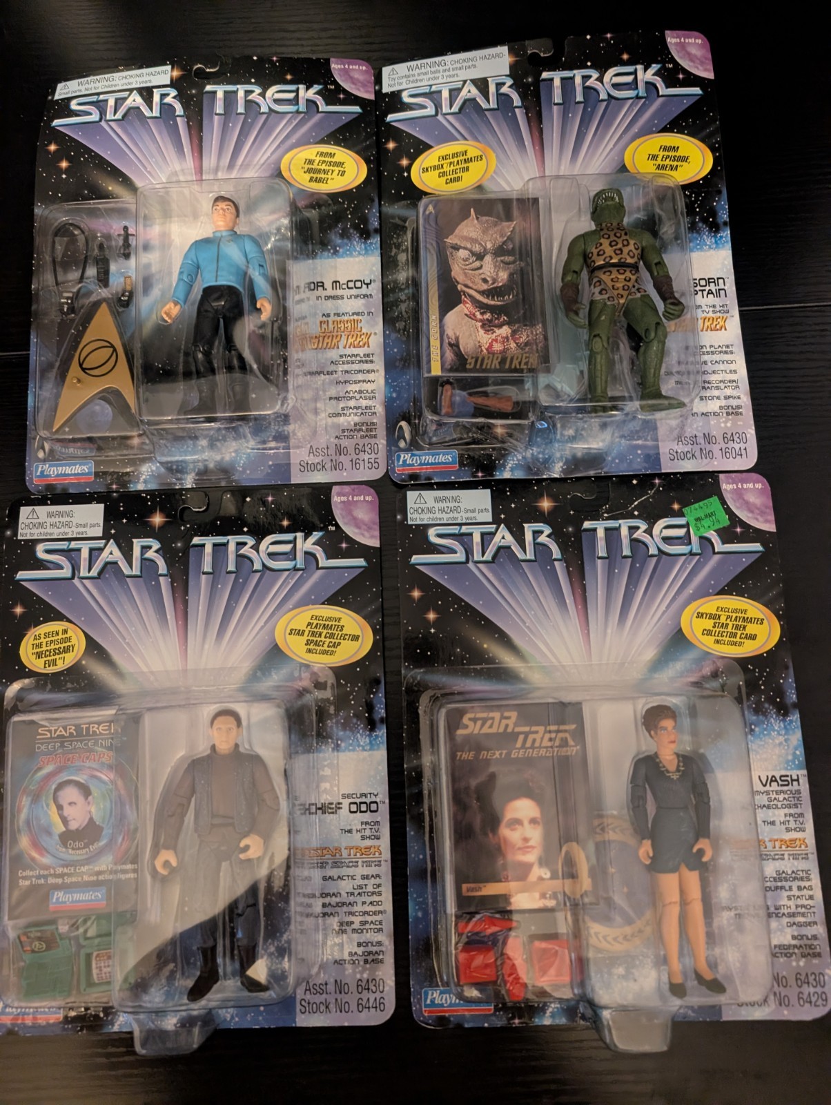 Star Trek Sealed 4 Figure Lot McCOY GORN VASH ODO Playmates Classic DS9 Vintage