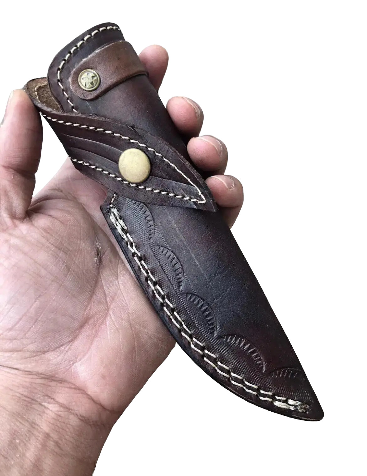HandMade Genuine LEATHER Knife Sheath Fixed Blade Knife Case Vertical Horizontal