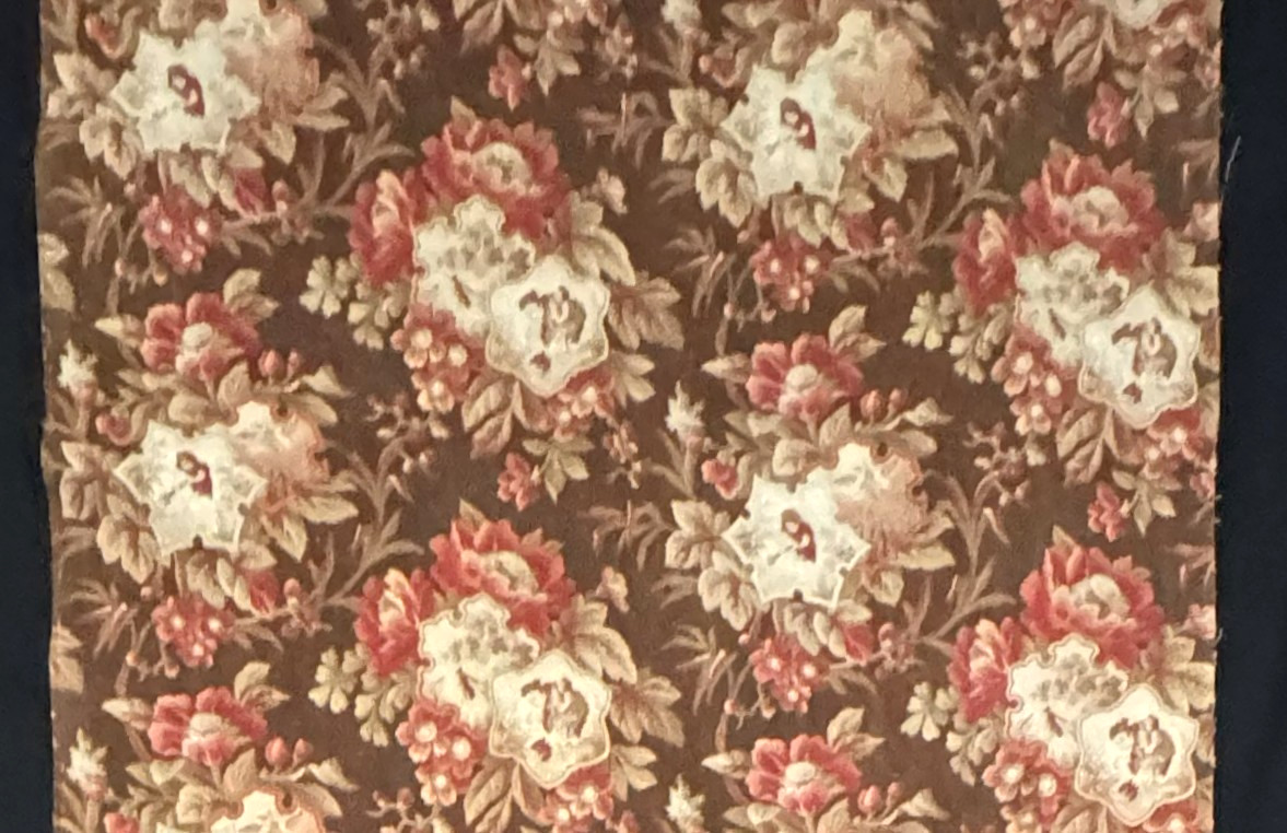 Antique 1870 French  Japanisme Toile Fabric