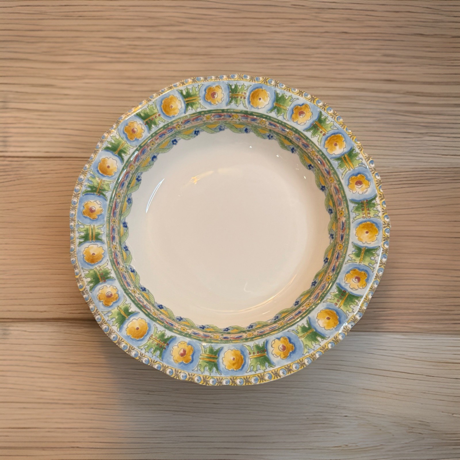 Faiencerie De Gien Raphael Rimmed Soup Bowl 2147102 AMAZING MADE IN FRANCE RARE