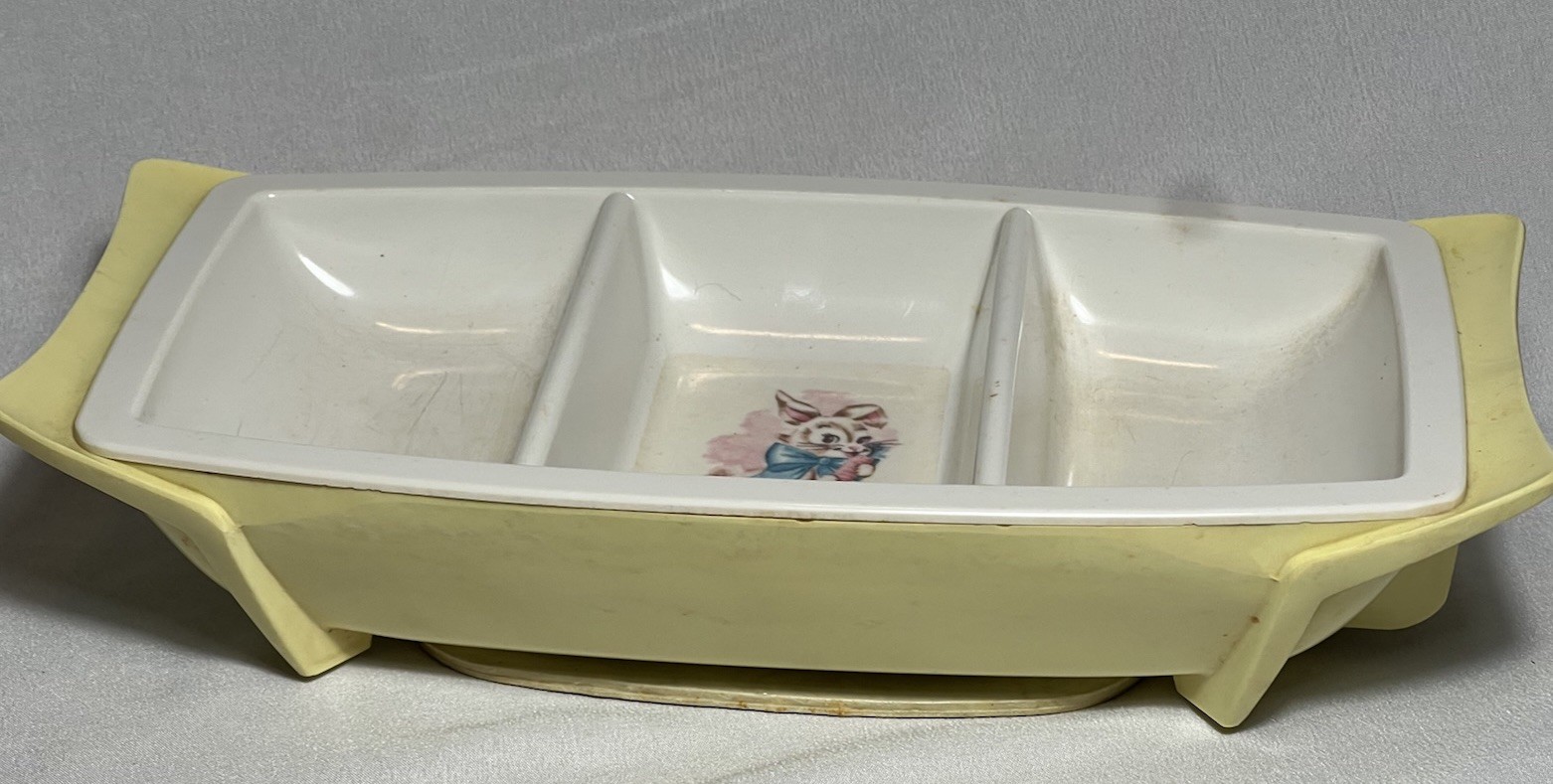 Vintage General Electric GE Heat N Serve Warming Baby Dish Model D2 