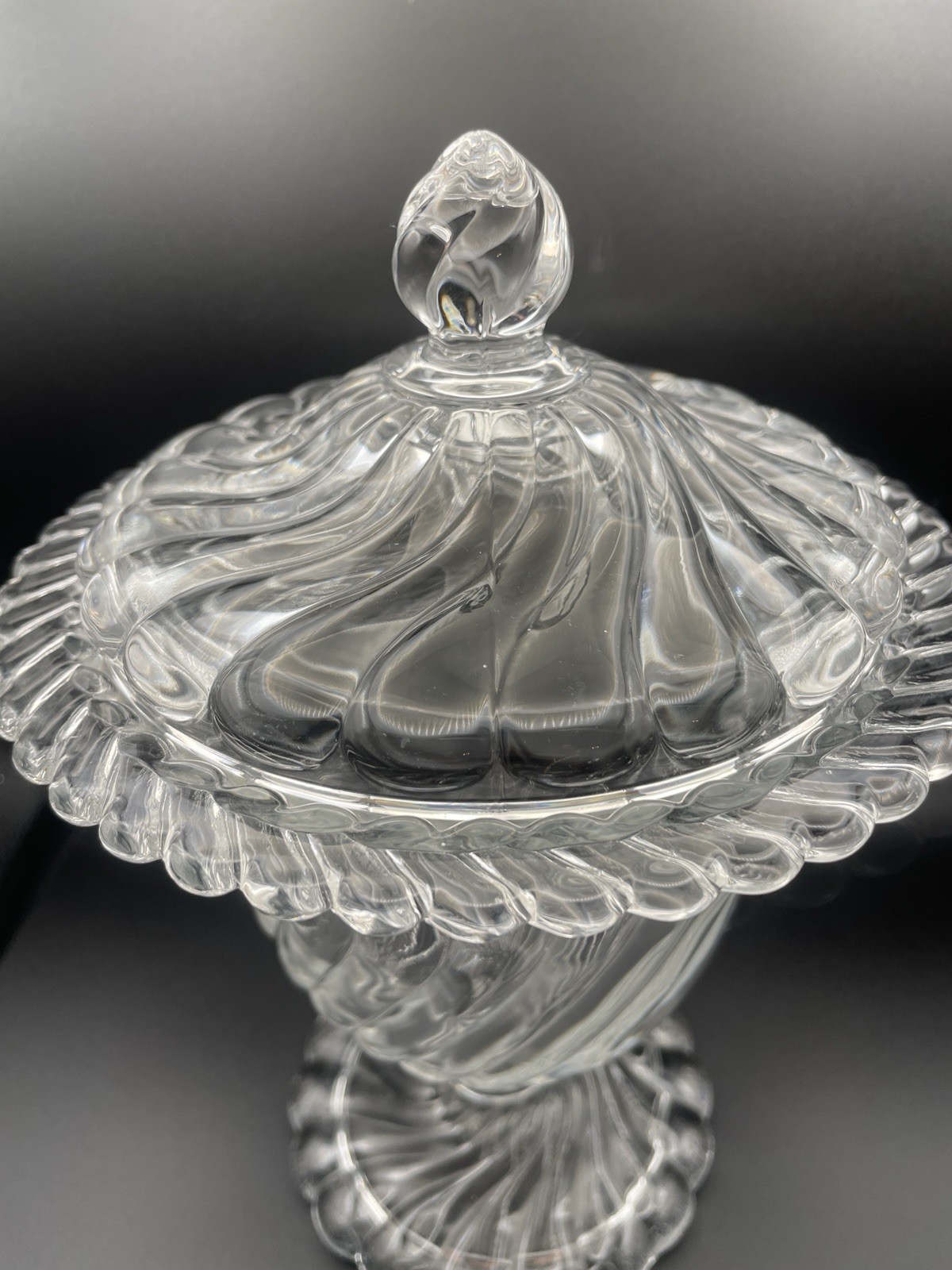 Vintage Fostoria pedestal dish with Lid. Vintage Fostoria pedestal dish with Lid.