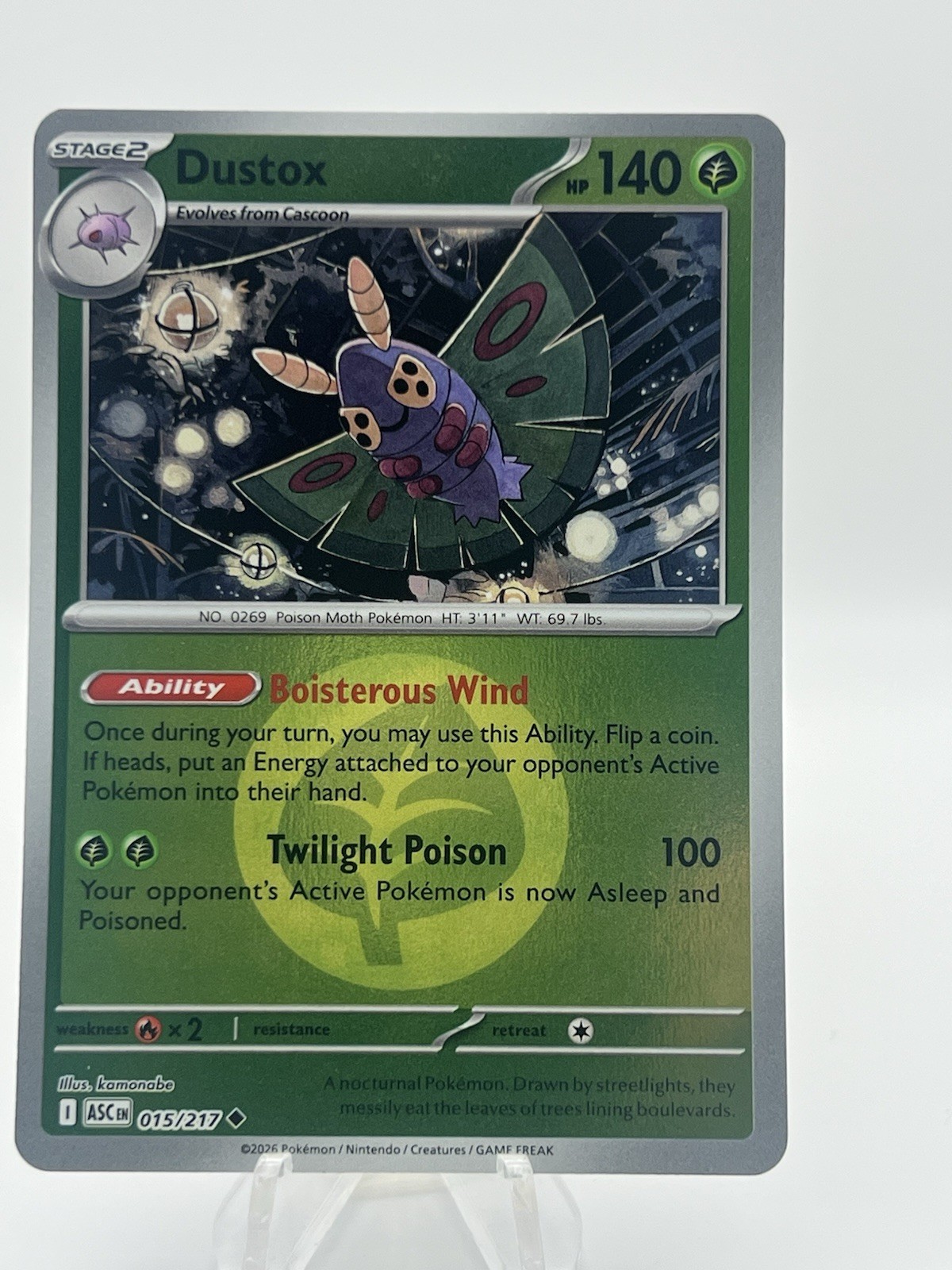 Dustox 15/217 Reverse Holo Energy Ascended Heroes  Pokemon NM