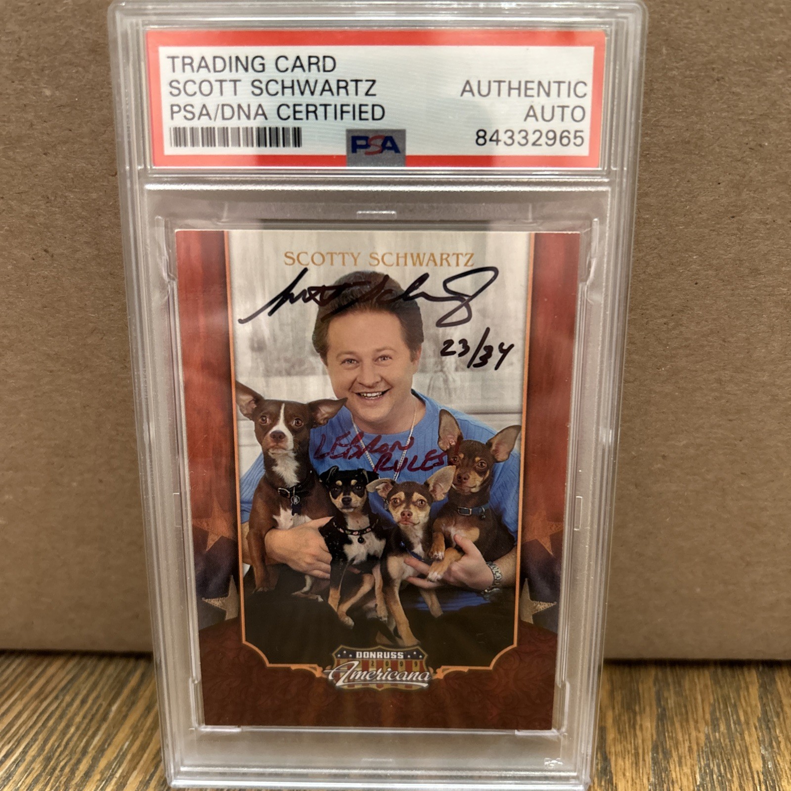 SCOTTY SCHWARTZ 2009 DONRUSS AMERICANA PROMOS - A CHRISTMAS STORY Auto PSA 23/34