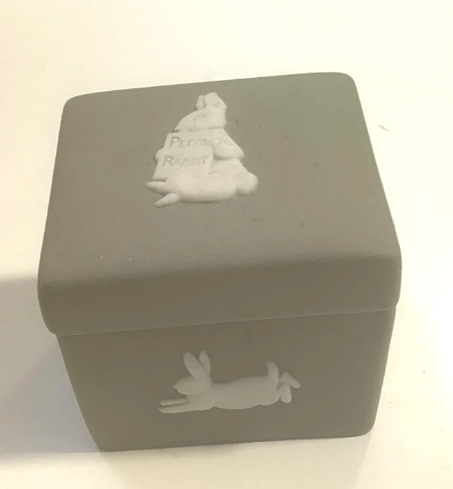 Wedgwood Sage Green Jasperware Beatrix Potter Peter Rabbit Excellent