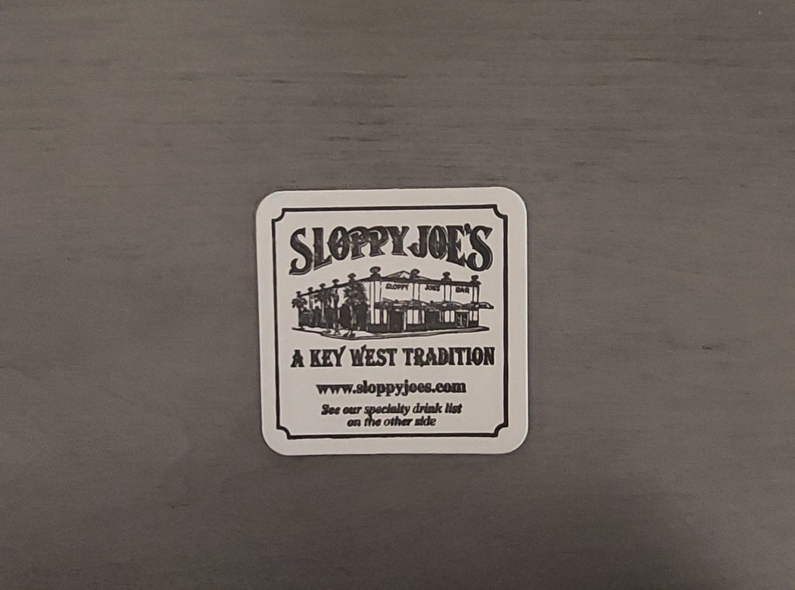 Vintage Sloppy Joe's Key West, FL 3.5 Inch Square Cardboard Beer Drink Coaster