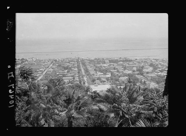 Photo:Haifa Palestine Harbor from Mt Carmel 1930s City View