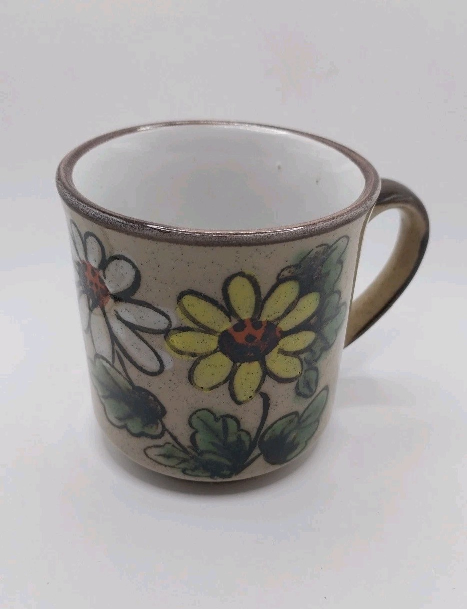 Vintage Otagiri Japan Stoneware Mug Floral Daisy Handpainted Replacement