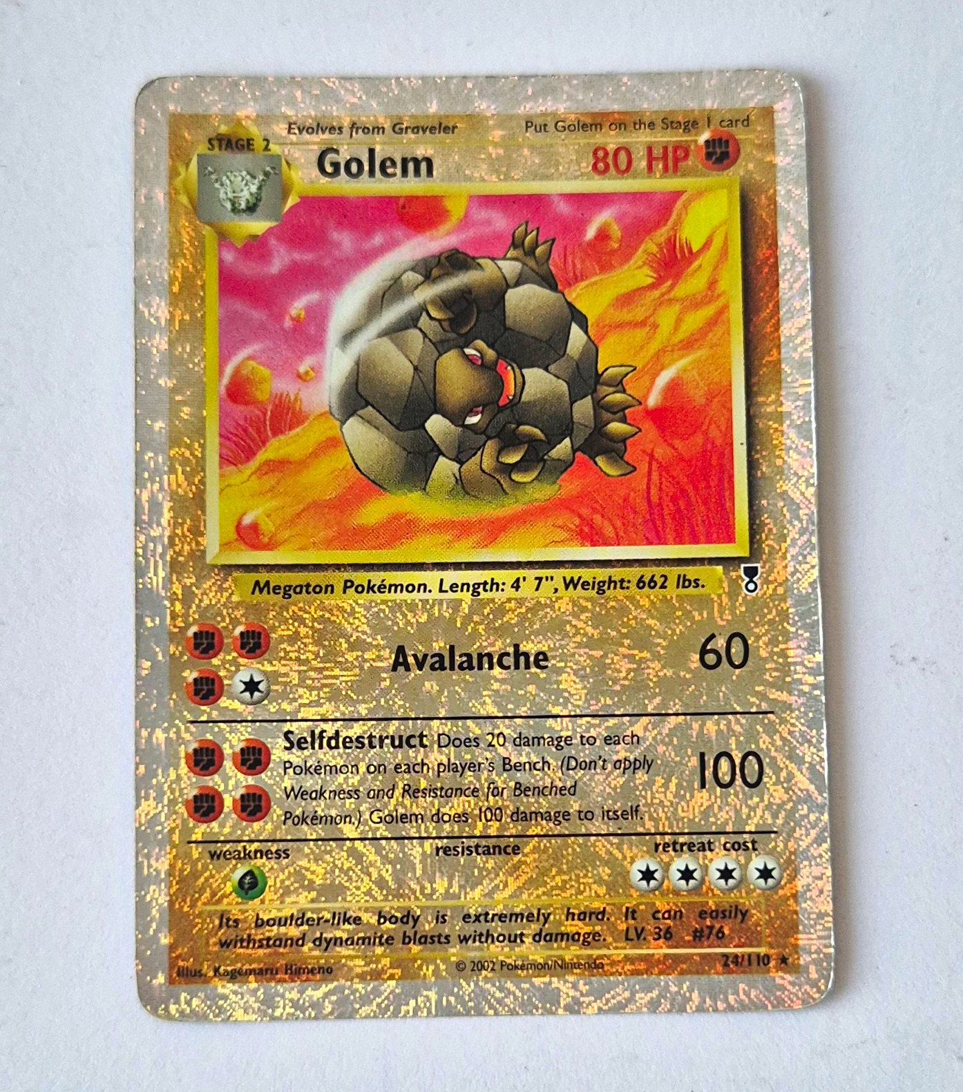 Golem 24/110 Reverse Holo Fireworks Legendary Collection 2002 Pokemon WOTC Golem 24/110 Reverse Holo Fireworks Legendary Collection 2002 Pokemon WOTC