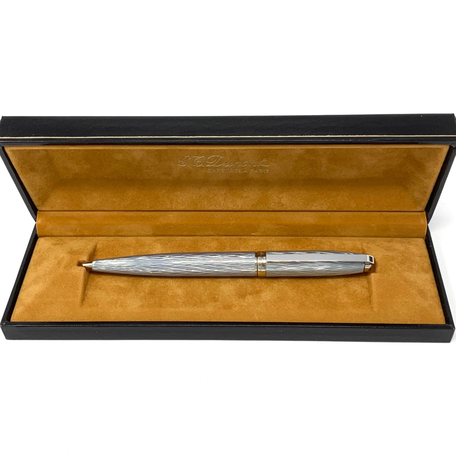 S.T. Dupont Fidèlio Paris Wave Platinum Plated Ballpoint Pen NOS / New Old Stock