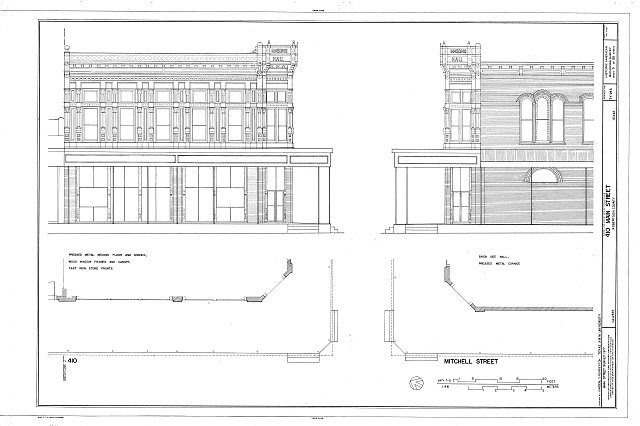 Calvert TX 1930s Main Street Commercial Block HABS Architectural Drawing