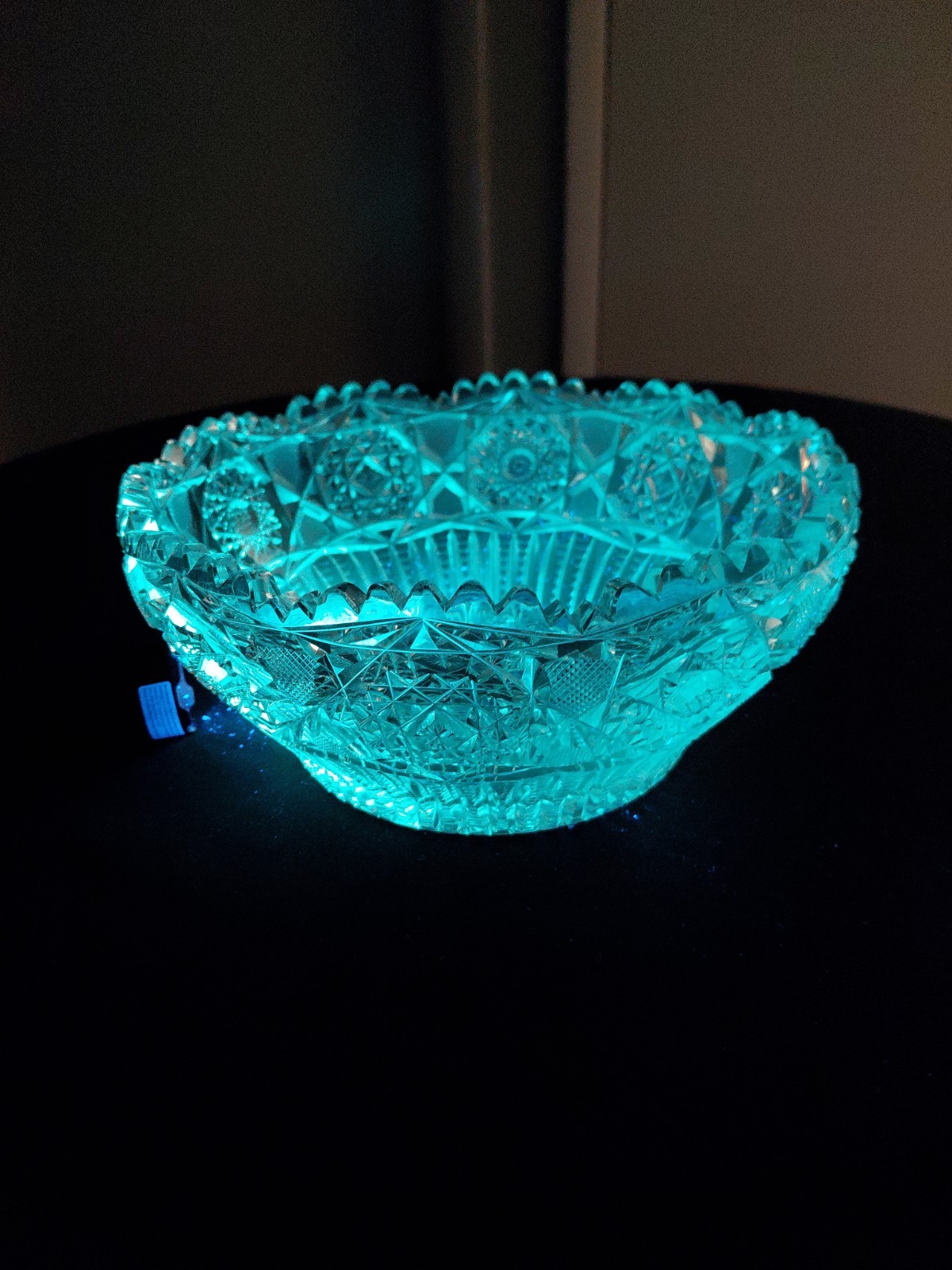 Pre-1916 American Brilliant Period Hand Cut Lead Crystal Sawtooth Bowl  9” X 4\
