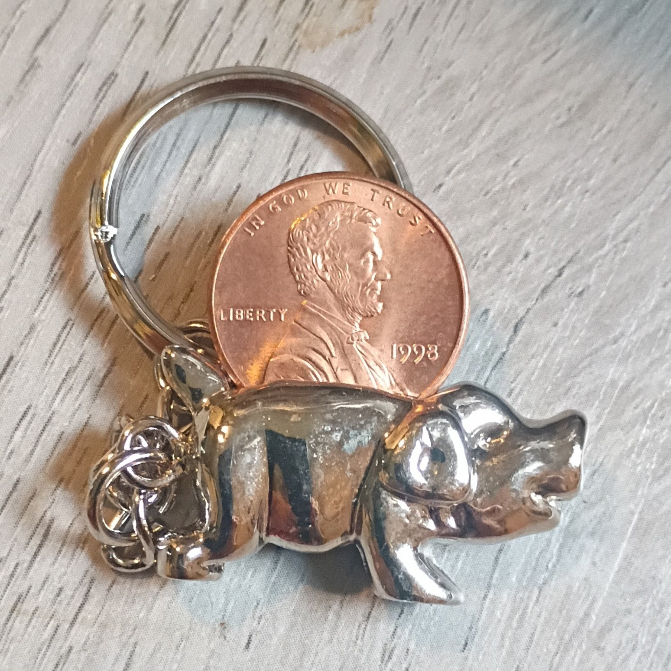 Rare vintage Lucky Penny Keychain With Coin Inside