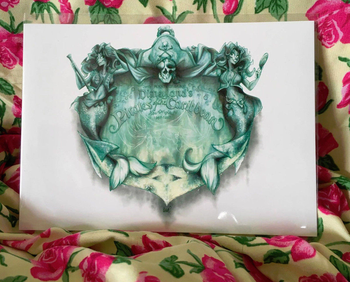 Disneyland Wonderground Pirates of the Caribbean Dream Plaque Postcard 