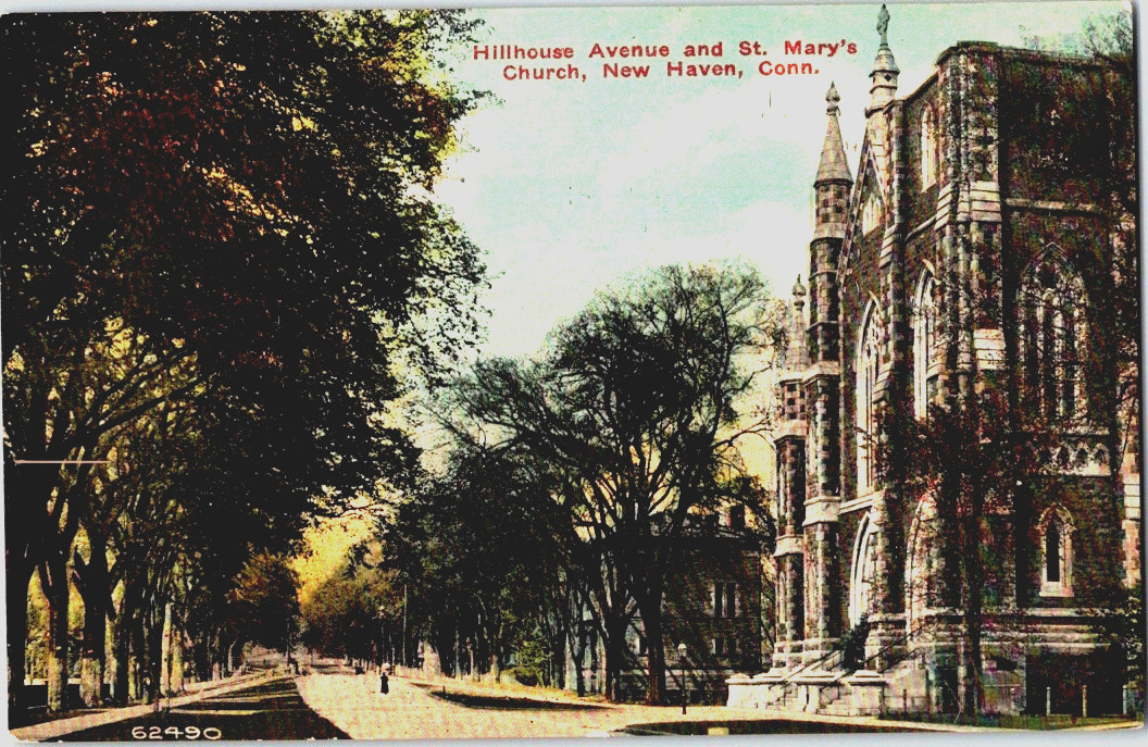 Vintage Postcard, St. Mary\'s Church, Hillhouse Ave., New Haven, Connecticut