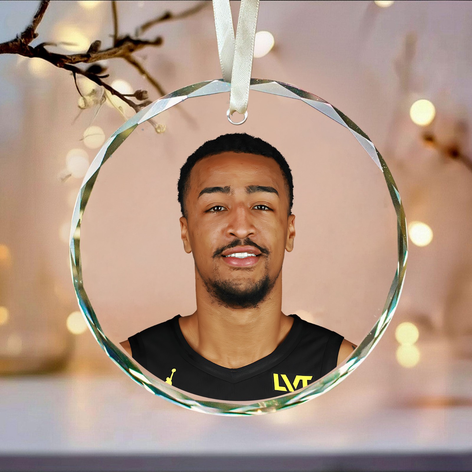John Collins Christmas Ornament, Celebrity Fan Holiday Gift, Acrylic or Glass