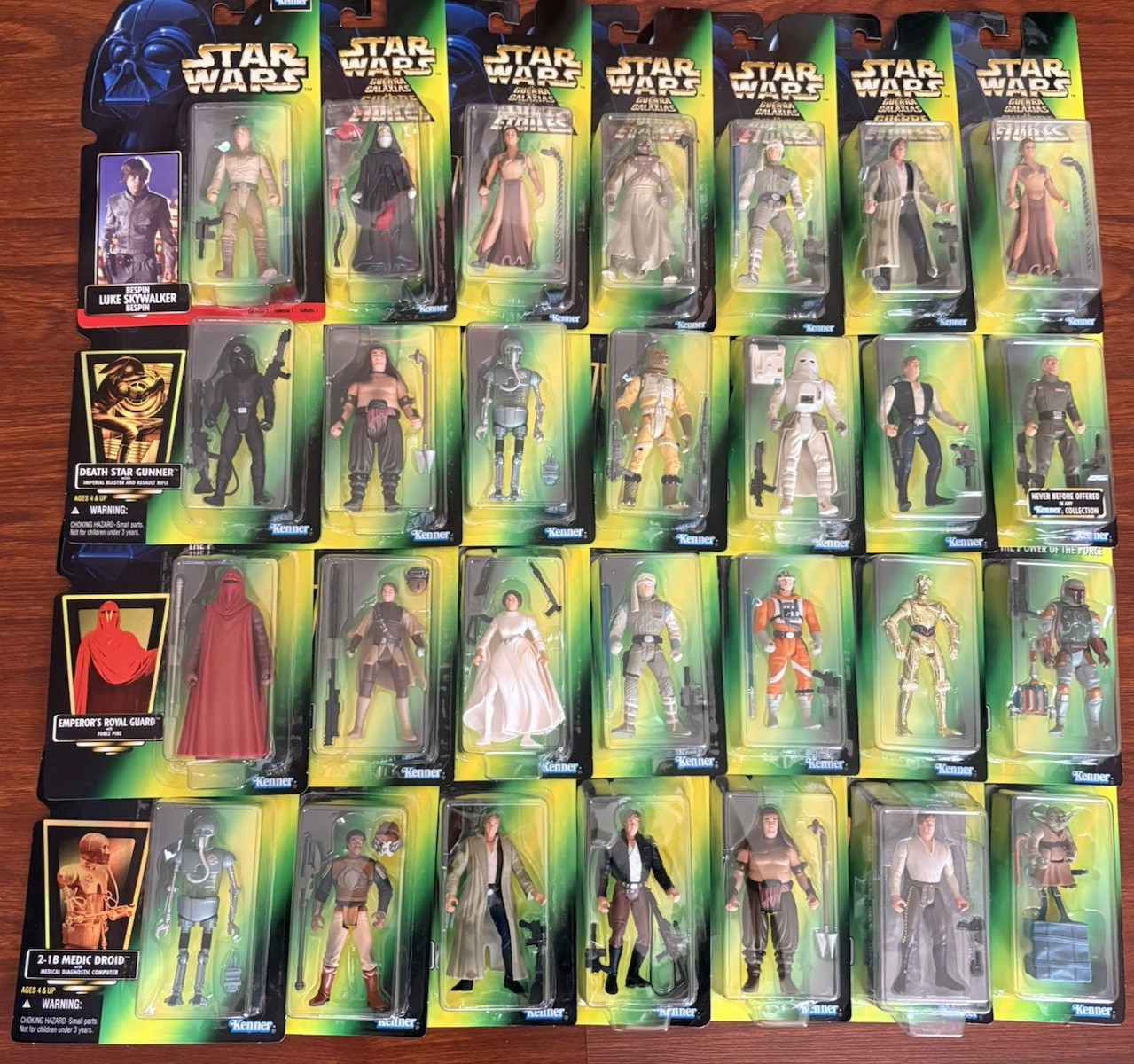 1997 Kenner =S/28@Power of the Force@ =Col.1 2 3 Green Card =6 Variation+Special