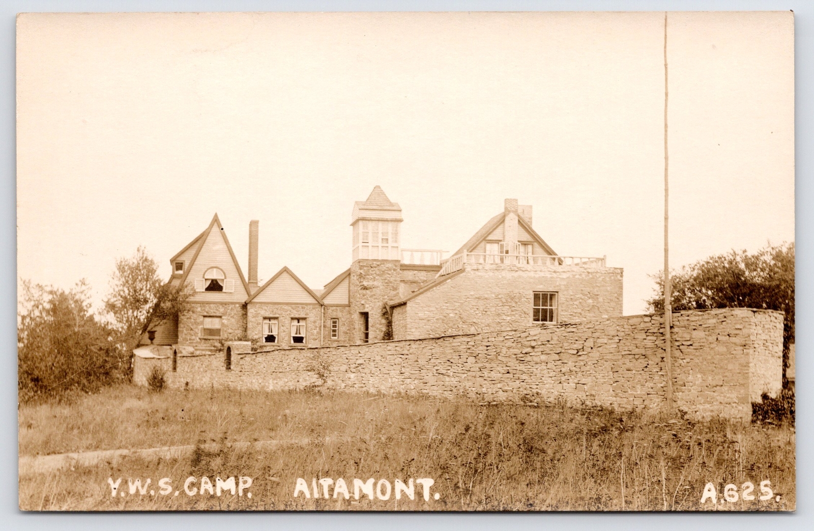 Altamont NY YWS (Young Women\'s Summer?) Camp~Super Stone Structure~Neher RPPC PC