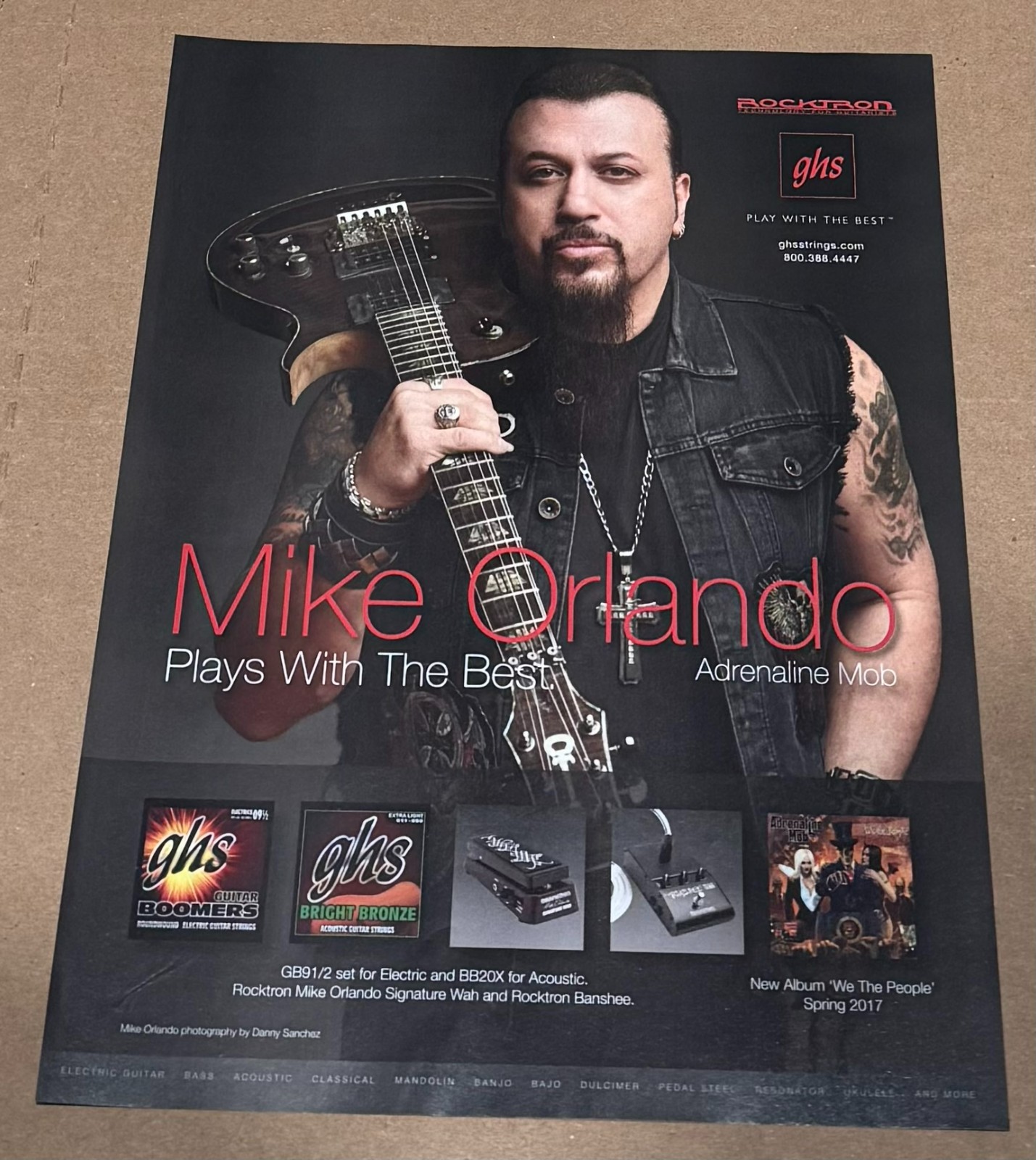 Mike Orlando of Adrenaline Mob - GHS Strings - 2017 Print Advertisement
