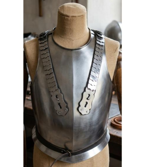 Medieval Warrior 19th Century French Napoleonic 18G Cuirass Armor-Leather Waist