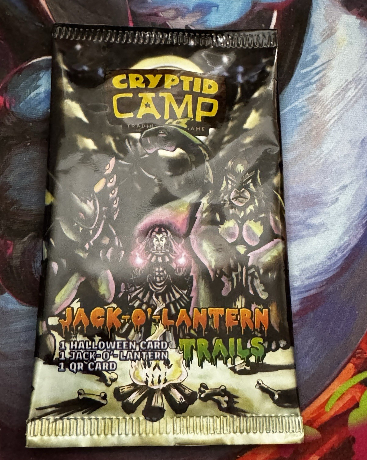 Cryptid Camp Jack-o\'-Lantern Trails Sealed Pack 3 Cards Horror QR Code