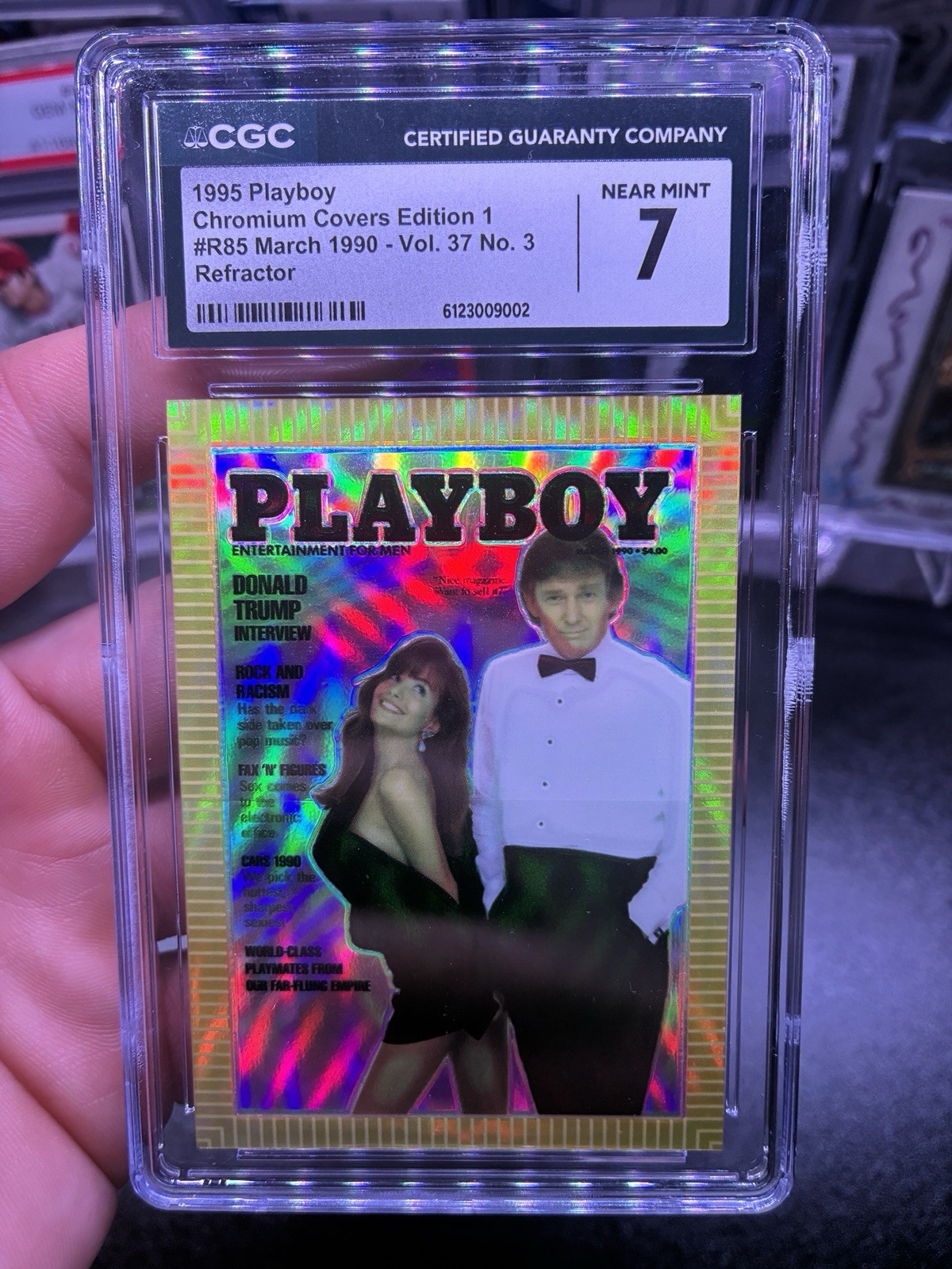 1995 Playboy Chromium Donald Trump Refractor #R85 March 1990 Cover