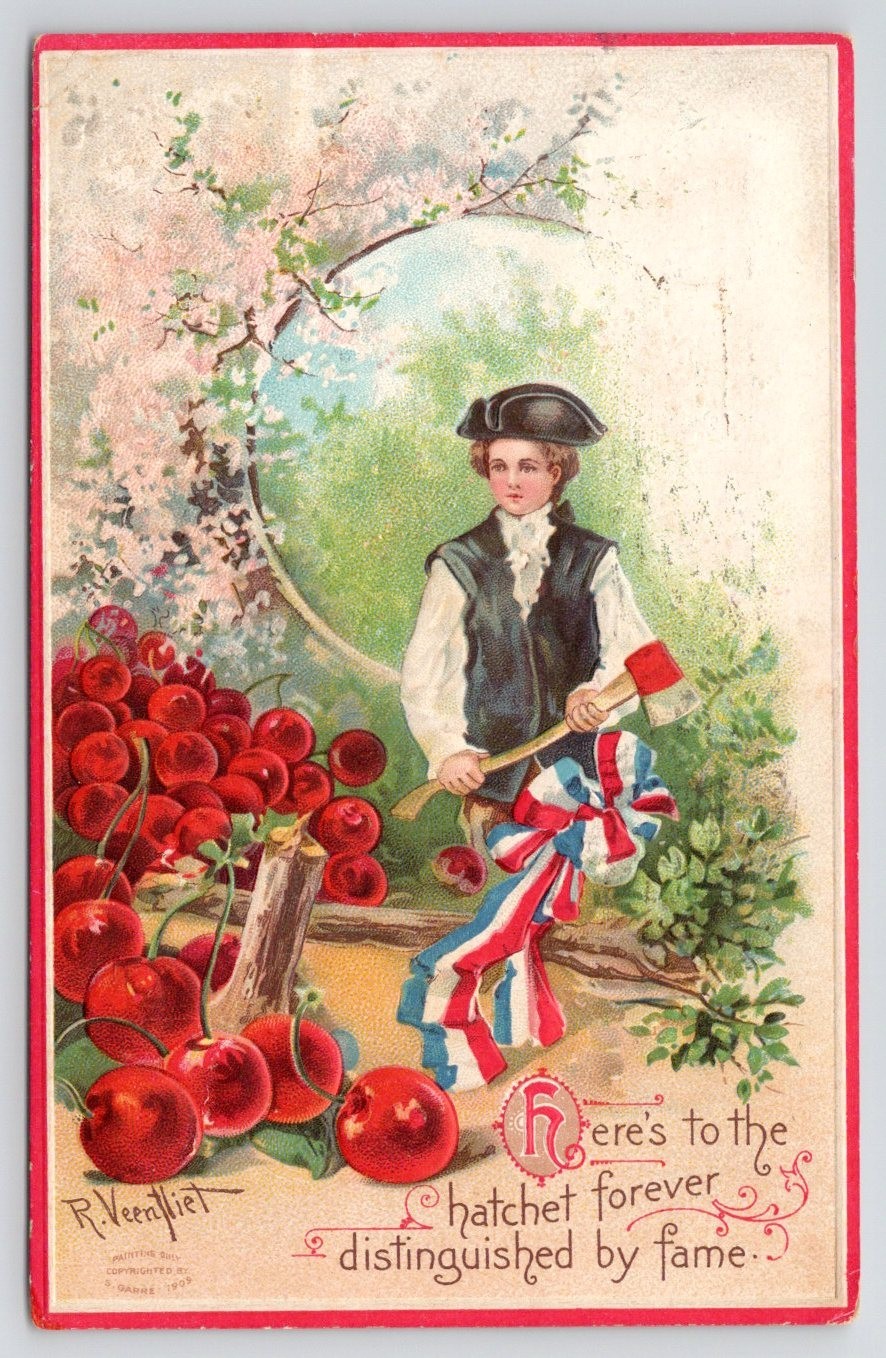 1911 George Washington Hatchet Forever Distinguished by Fame Postcard