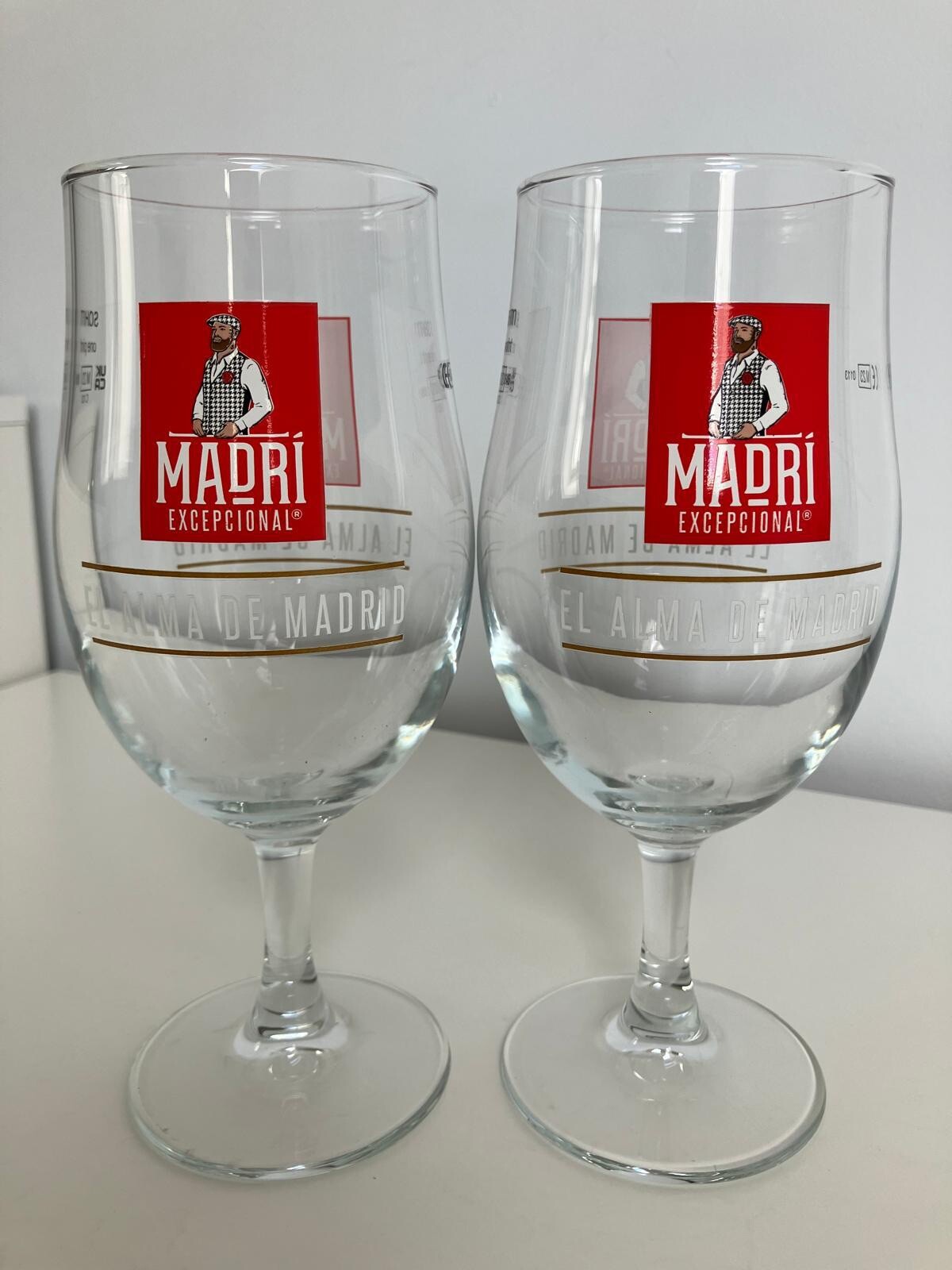 2 x New Madri Pint Glasses Brand New Pub Bar Mancave 2 x New Madri Pint Glasses Brand New Pub Bar Mancave