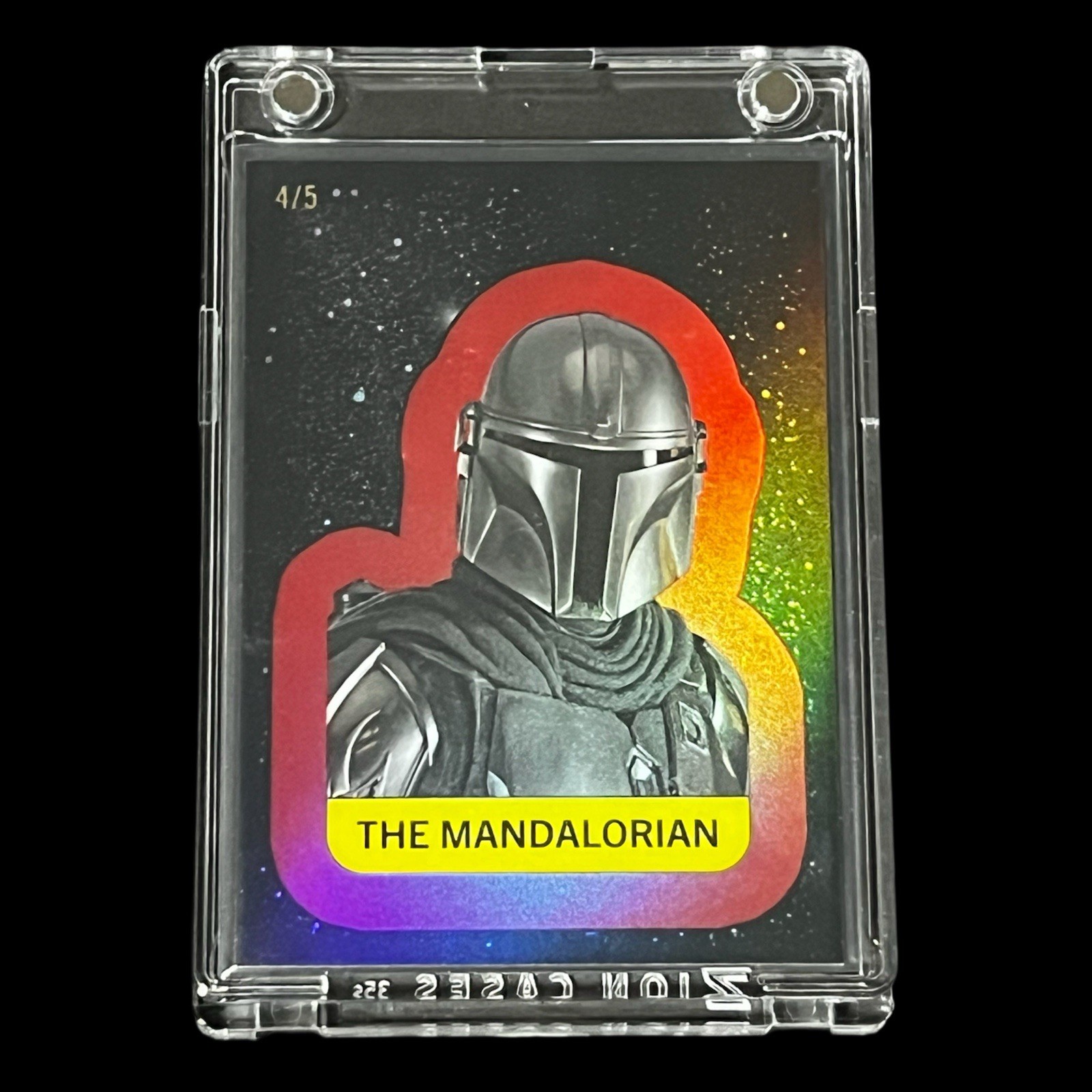 2025 Topps Star Wars Meiyo THE MANDALORIAN Chrome Sticker RED Refractor #4/5