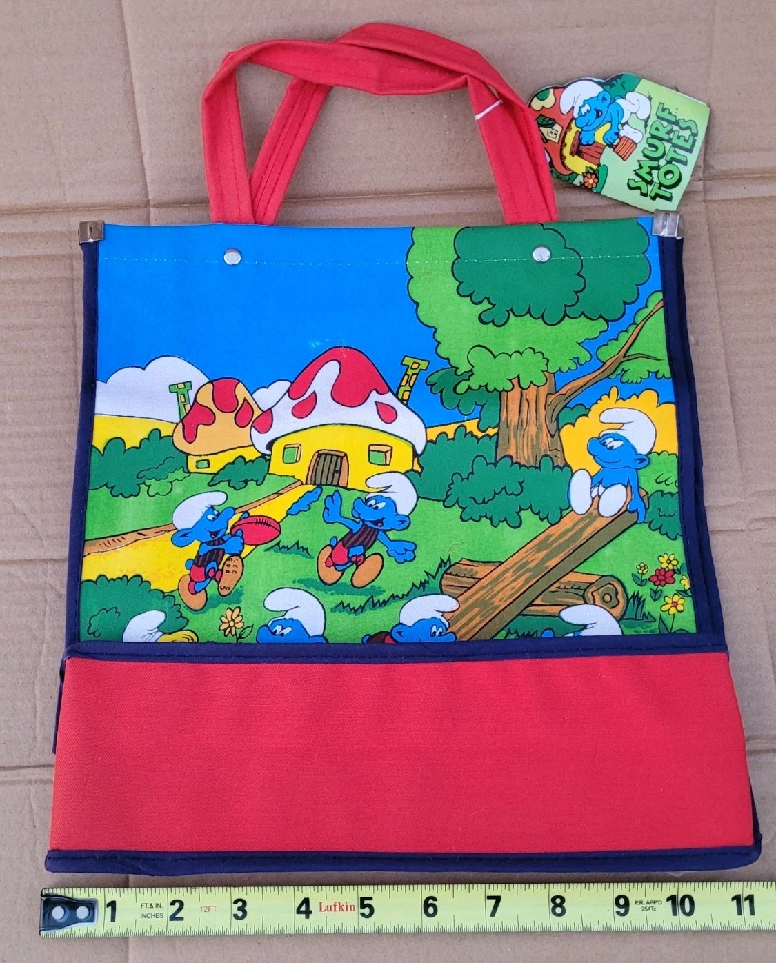 NWT Nos Vintage Smurf Large Canvas Bag 1981 Dated Minty Condition Rare
