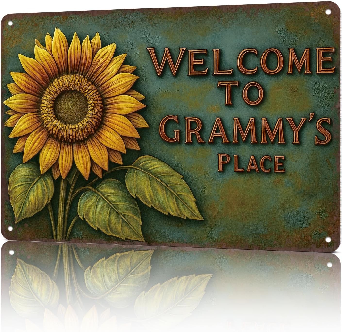 Vintage Welcome To Grammy's Place Tin Metal Signs Home Décor 8x12
