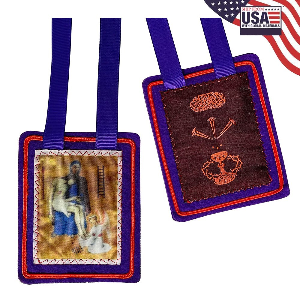 Scapulars Catholic,Purple Scapular of Benediction and Protection, Escapulario...