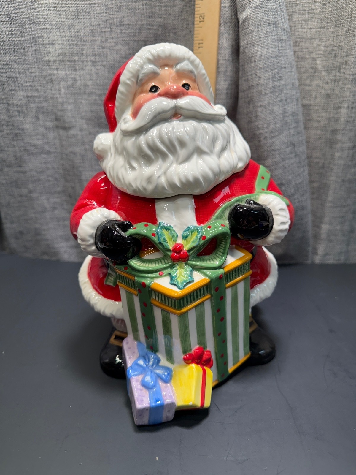 Fitz and Floyd Santa ceramic container with gifts Fitz and Floyd Santa ceramic container with gifts