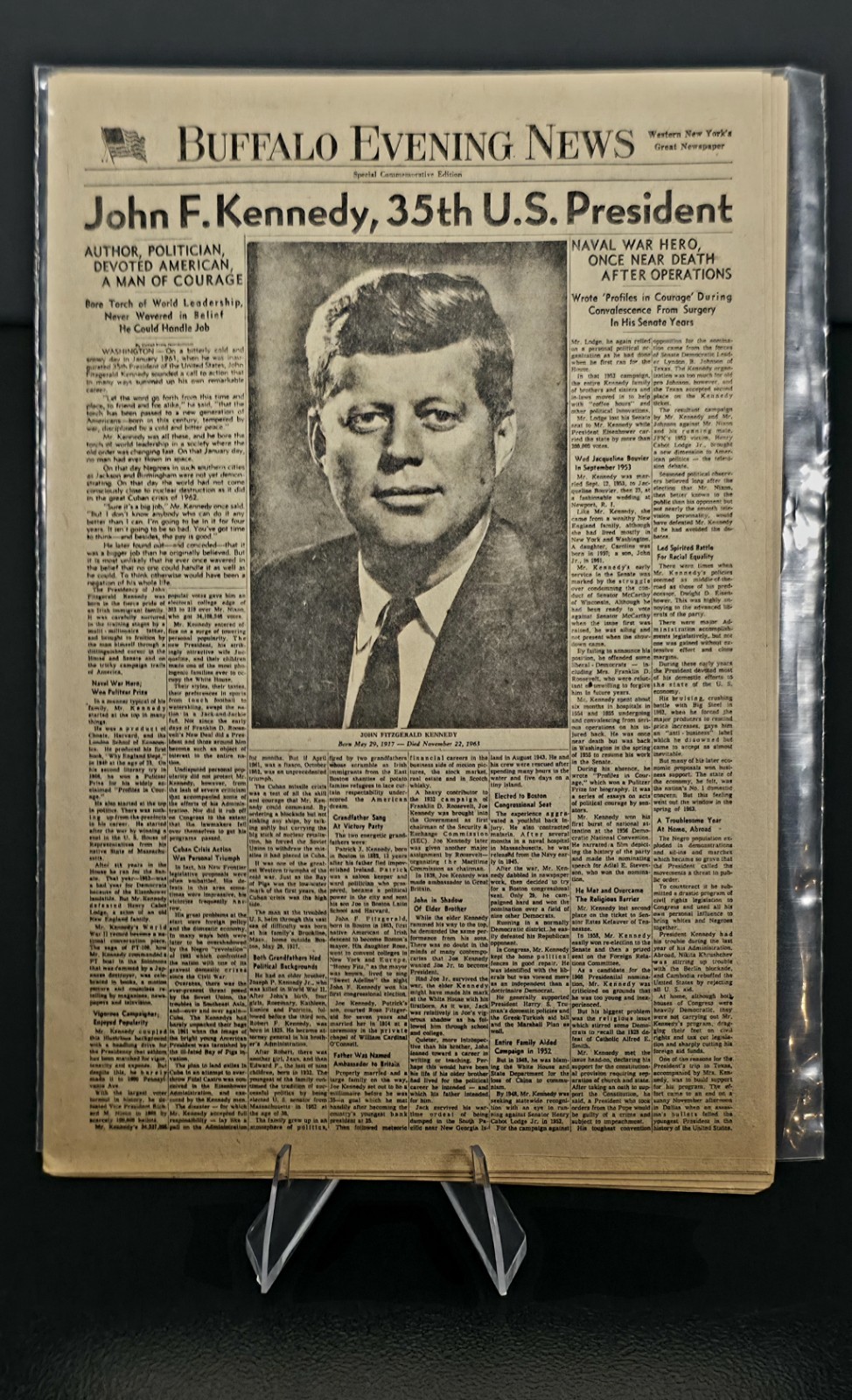 1963 Buffalo Evening News Mini JFK Kennedy Assassination Commemorative