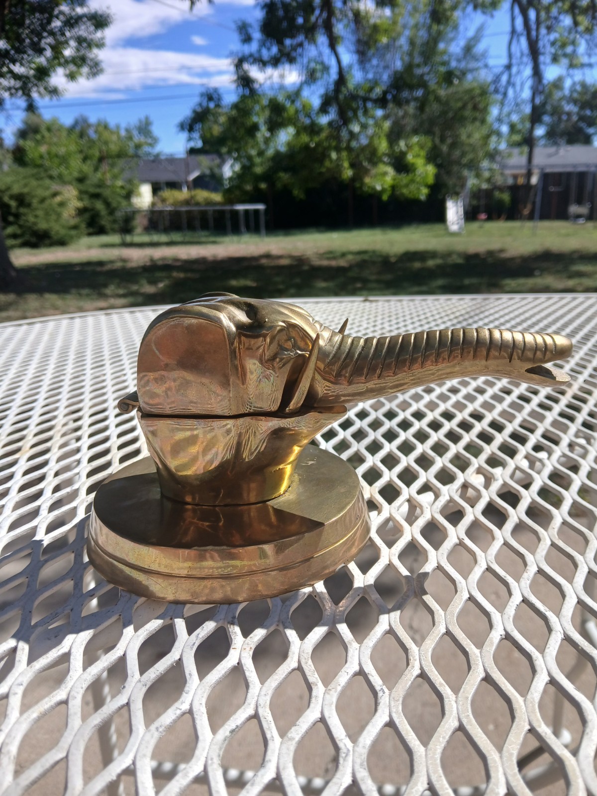 Rare Vintage Mid Century  Heavy Brass Elephant Nutcraker