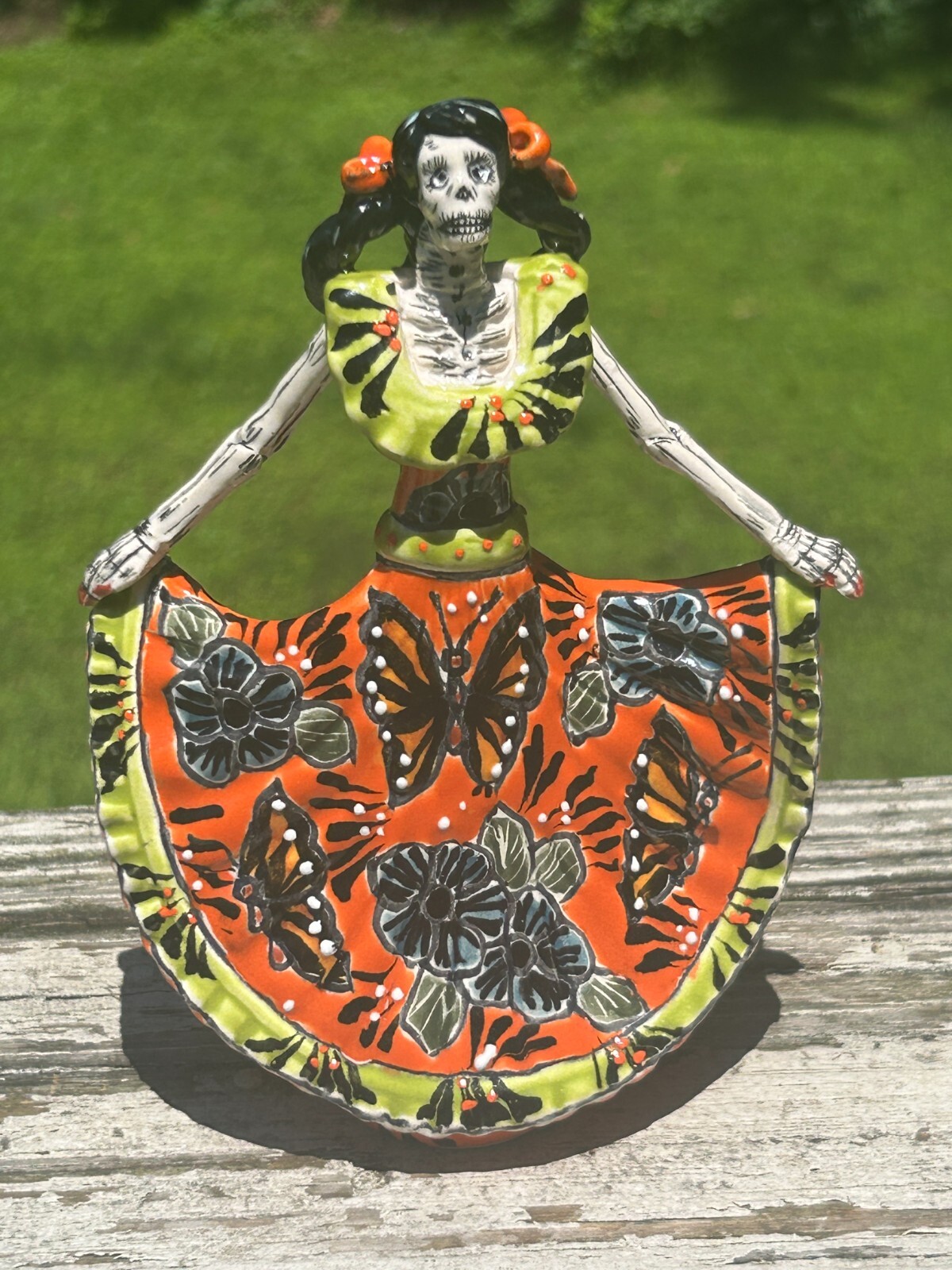 Bailarina Dancer Catrina Mini Talavera Statue 7