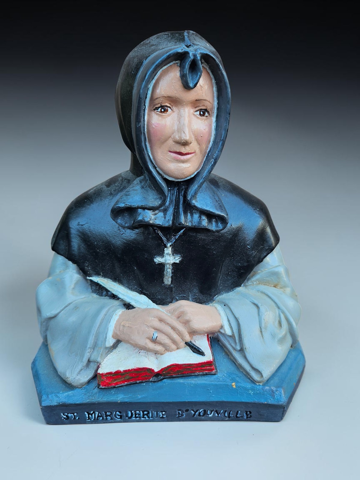 Vintage Saint Marguerite d Youville Bust Canadian Nun Catholic Figure Art