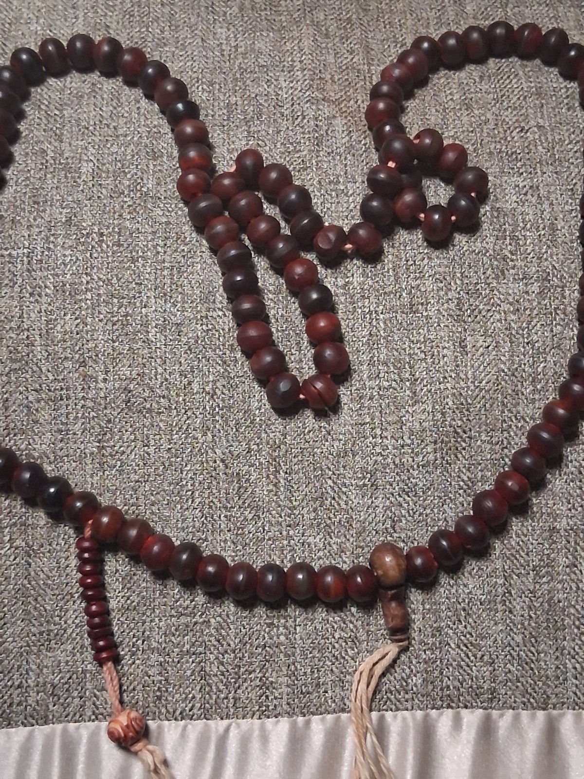 Authenic Antique Red Sandlewood Handmade Knotted Prayer Beads. 17.5 Inches. Authenic Antique Red Sandlewood Handmade Knotted Prayer Beads. 17.5 Inches.