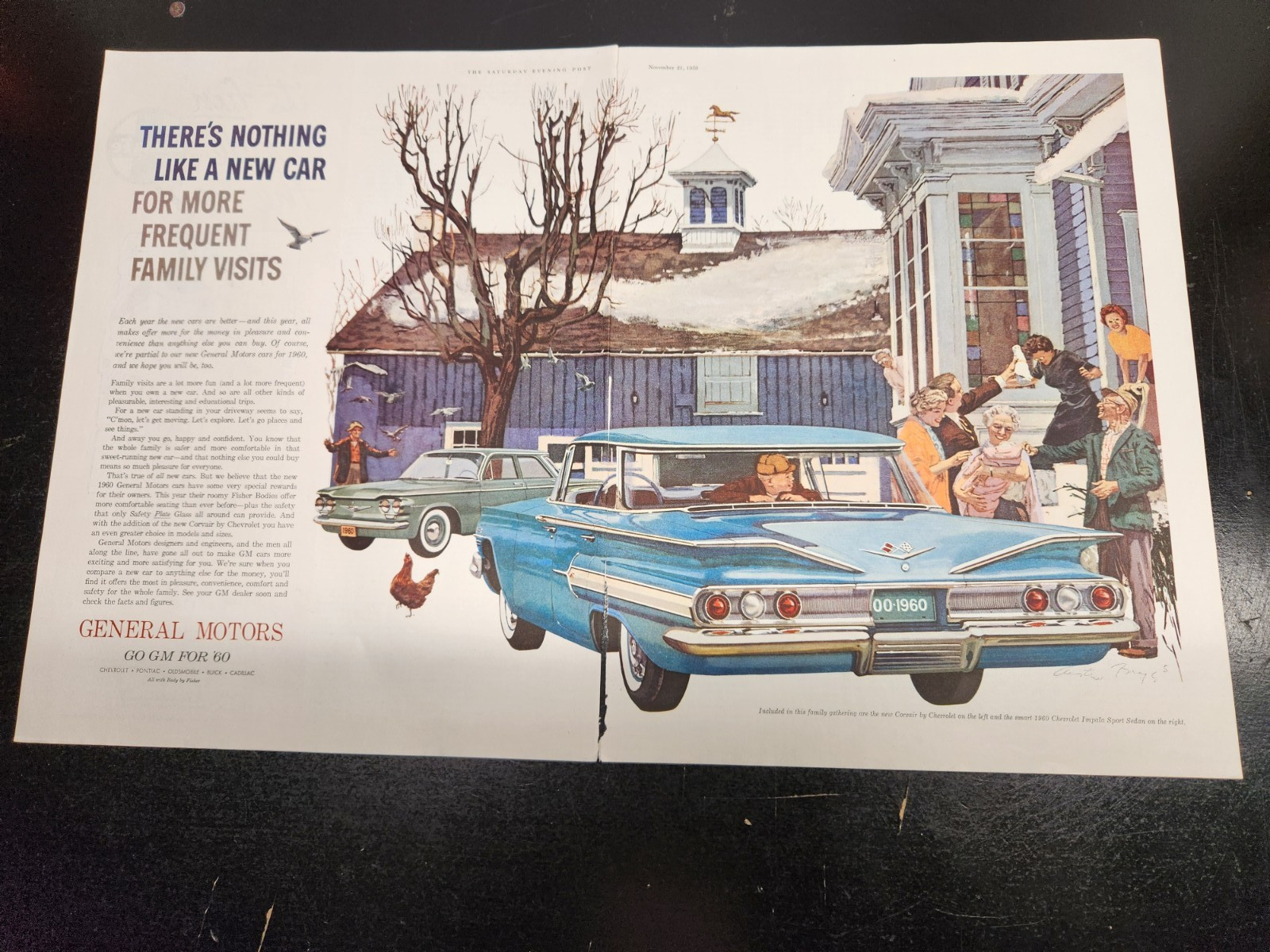 1959 Vintage Saturday Evening Post General Motors Advertisement -2 Page Spread 1959 Vintage Saturday Evening Post General Motors Advertisement -2 Page Spread